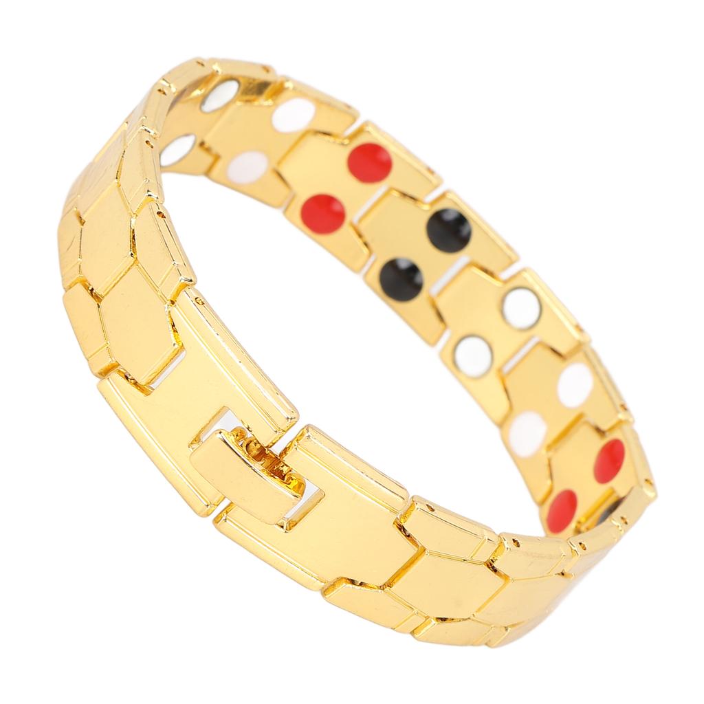 Magnet Therapy Bracelet Hexagon Design Improve Sleep Stylish Widen Titanium Steel Bracelets Jewelry