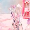 Girly Heart Star Pink Glass Stirring Stick Gift Box Glass Stick Stirrer Glass Stirring Rod Round Stir Stick Shiny Glass Stick