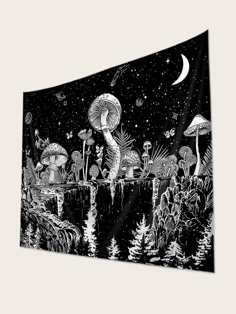 1pc Mushroom Pattern Tapestry MultiSize Home Bedroom Wall Art Decor