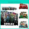 Set Biancheria da Letto Stampa Digitale Cartone Animato Roblox Minecraft Stile Cartone Animato di Alta Qualità Colore Bianco