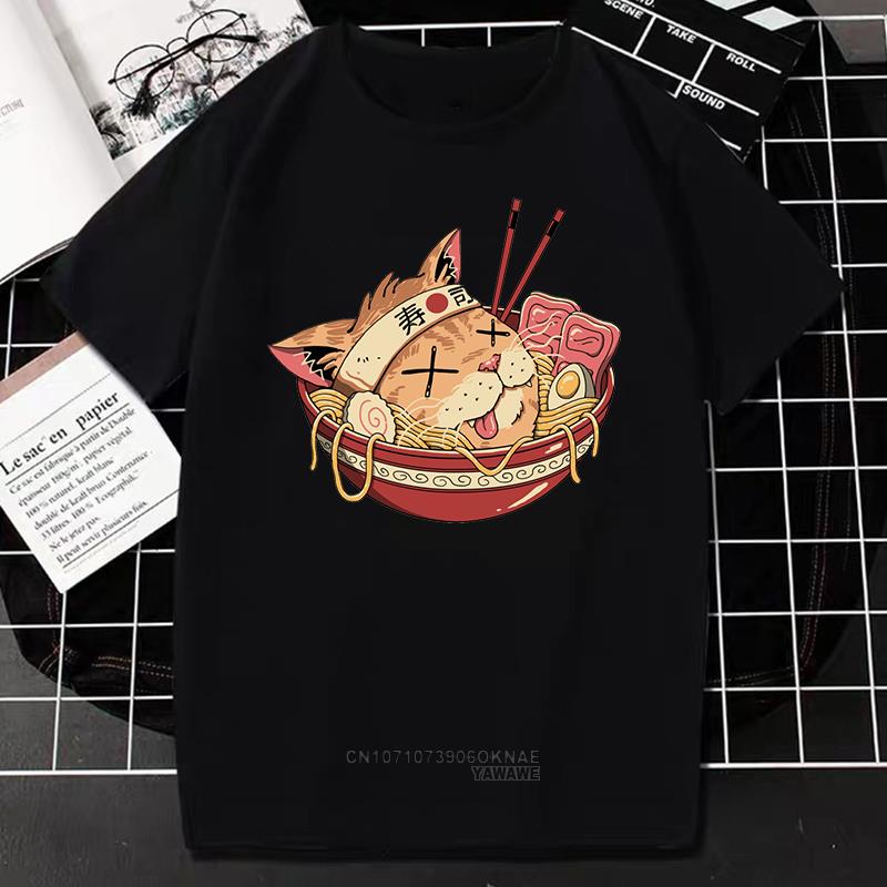 Kawaii Catana Tshirt Harajuku Cartoon Cat Print Top Women Men Casual Comfortable Tee Oversized Tshirt Roupas Masculinas