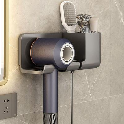 Soporte de Almacenamiento para Secador de Pelo Soporte de Almacenamiento para Montar en la Pared del Baño Estante de Almacenamiento para el Hogar Estantes de Almacenamiento Accesorios Soporte para Almacenar Cepillos de Pelo