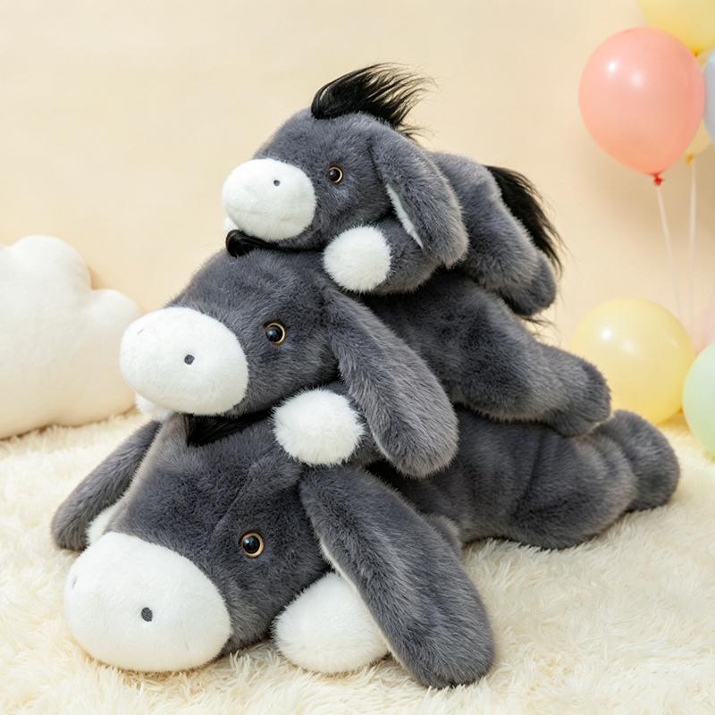 Cute Plush Donkey Pillow, Soft Stuffed Animal Toy, Appease Donkey Doll for Adult Comfort Companion for Sofa & Bed