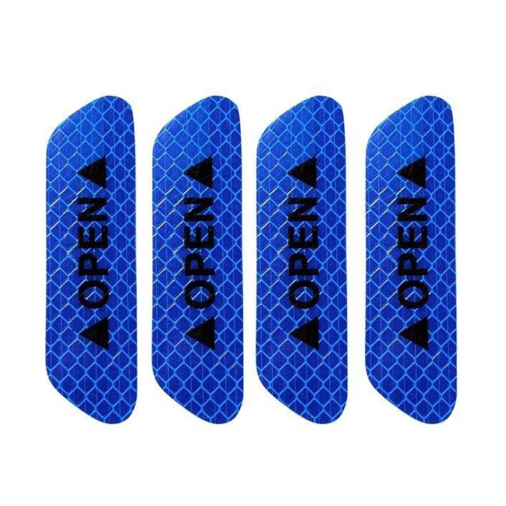 4 PCS Auto PET Reflective Car Door Sticker Interior Exterior Reflector Tape Decal Universal Car Accessories Helmet