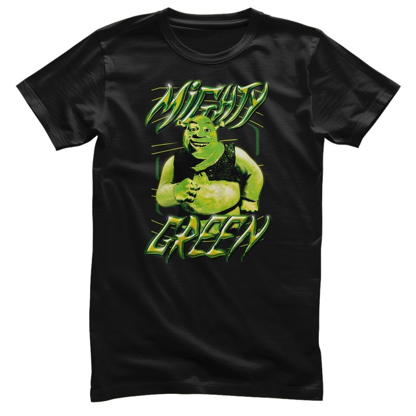Officially Licensed Shrek Mighty Green Graffiti Mens T-Shirt L