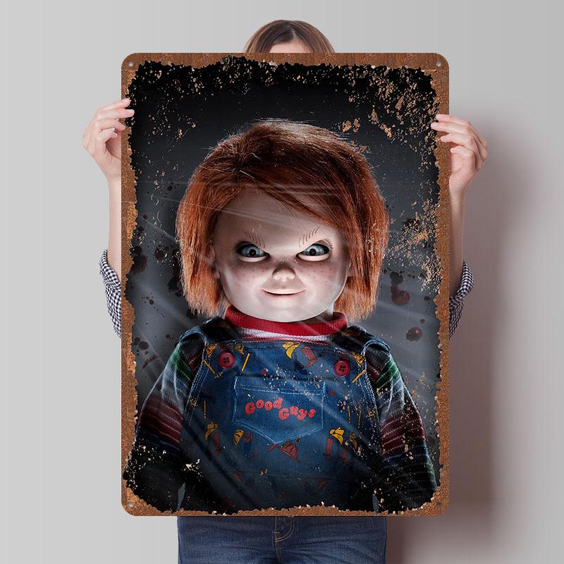 Child's Play Print Tinplate Posters Custom Wall Art Vintage Metal Tin Signs Retro Tin Plaque for Bathroom Decor Home Decorations