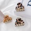 3pcs Small Vintage Leopard Print Acrylic Hair Claw Clips, Stylish Hair Clips for Women's Ponytails, Daily Wear Hair Accessories