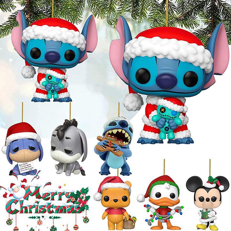Festive 3.1in Acrylic Christmas Stitch Winnie Pendant Xmas Tree Decoration