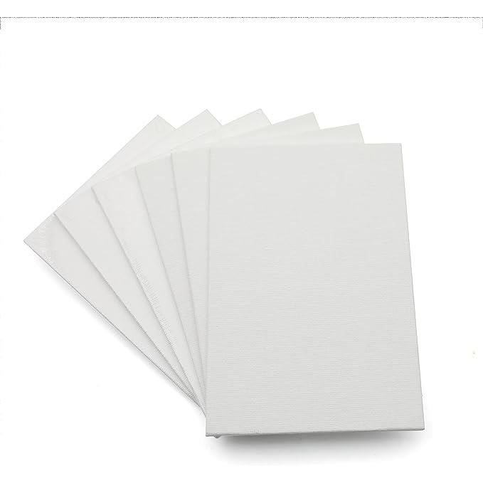 Panneaux de toile - exerz - 10x15cm - 6 pièces - 100% coton - 280gsm - blanche