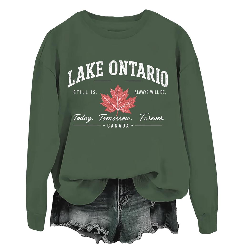 Men's and Women's Matching Fashion Casual Letter-Printed Round-neck Pullover with Long Sleeves