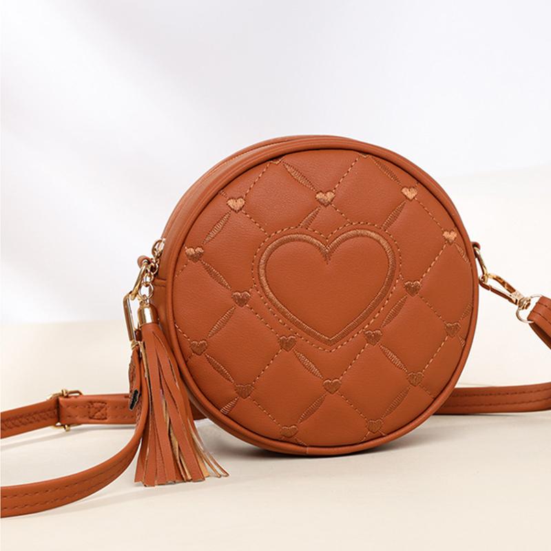 Tendință Modă Broderie Love Geantă Mică Rotundă Geantă de Mână Damă Genți de Umăr Nouă Geantă Mică Crossbody pentru Femei MIT