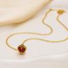 European & American INS Style Heart Pendant Clavicle Necklace with Red Mother-of-Pearl