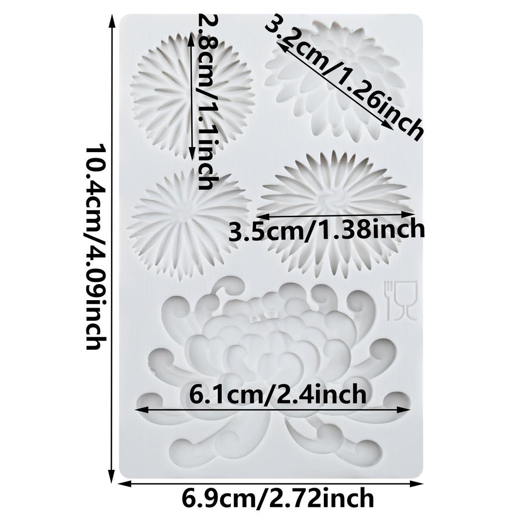 Chrysanthemum Flower Silicone Mold Daisy Flower Fondant Molds Cake Decorating Tools Theme Cake Dessert Decorated Chocolate Candy Mold