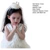 Girl Crown Headband with Sequins Imitation Pearls Princess-Style Crown Mesh Veil Toddler Princess Headpiece Baby Girl Photo Accessory