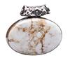 Wild Horse Magnesite Natural Gemstone Silver Plated Pendant 2.5" J 1773