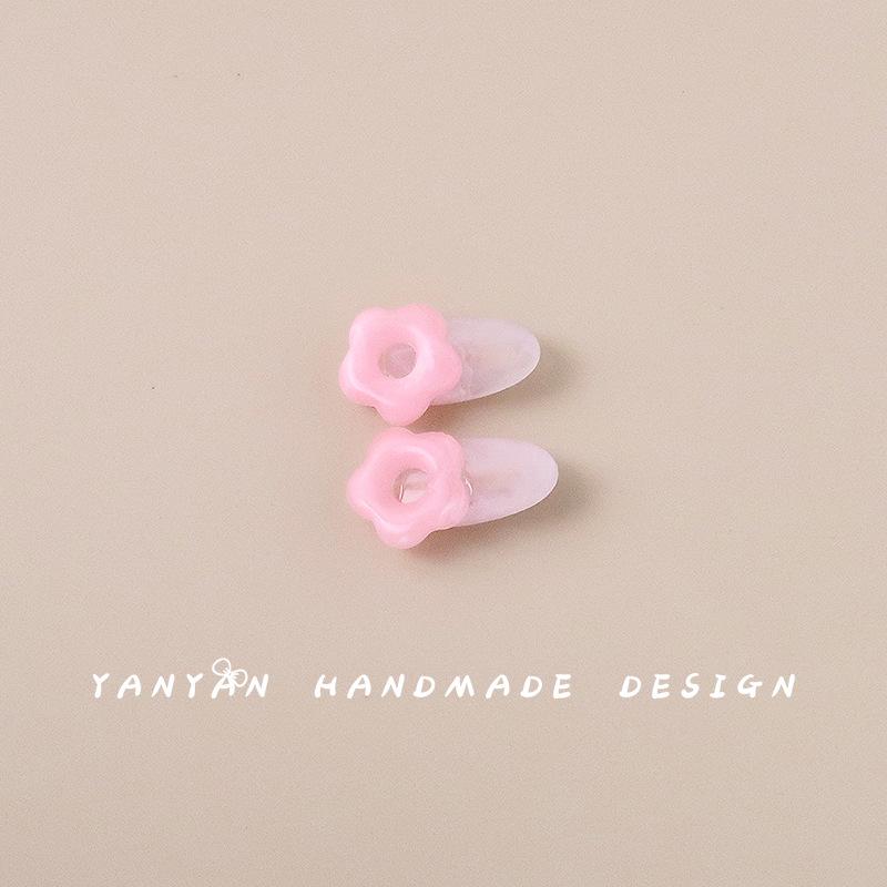 Non-Damaging Pink Flower Hair Clips for Baby Set of 2