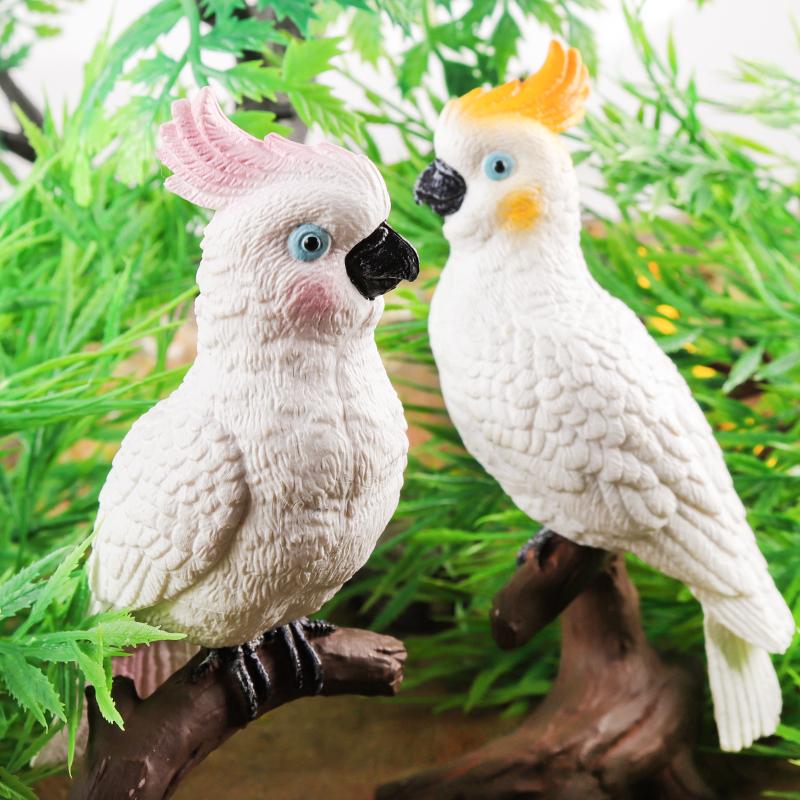Oenux Bird Nest Animals Peacock Parrot Trogon Hornbill Owl Model PVC Action Figures Big Garden Decoration Cute Kids Toy Gift
