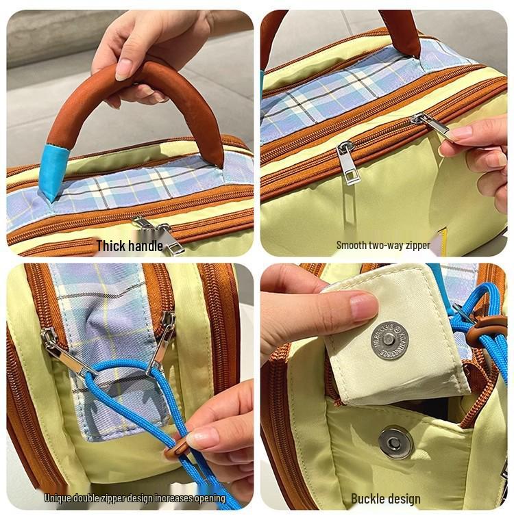 High-End Travel Makeup & Toiletry Bag with Colorblock Design - Large Capacity and Portable