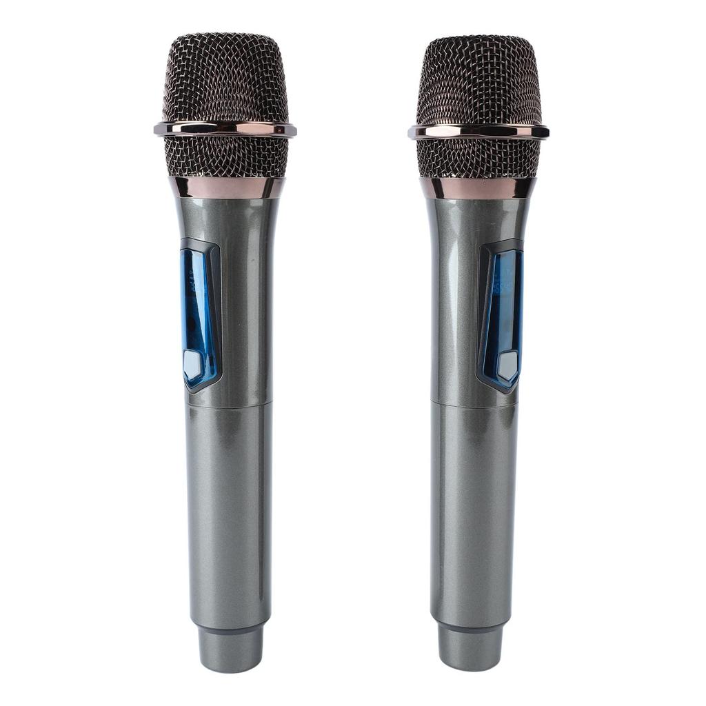 UHF Wireless Handheld Microphone System 1 for 2 Dynamic Cordless Microphone for Outdoor Home Singing and More -