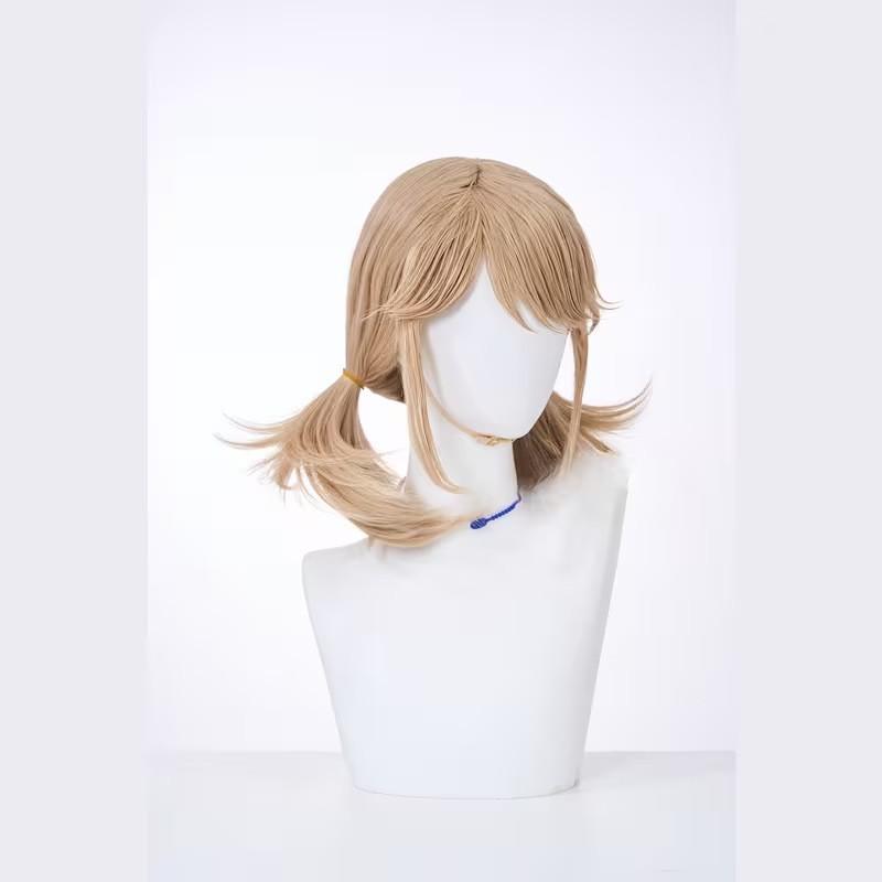 Cosplay Wig Gardener Emma Woods Linen Brown Double Ponytail Anime Party Festival Costume