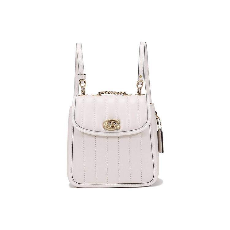 New COACH Leather Shoulder Bag, Crossbody Bag, Backpack Trumpets Women's White 4688-B4HA