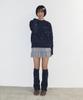 RONRON Hairy Pearl Embroidery Knit Navy