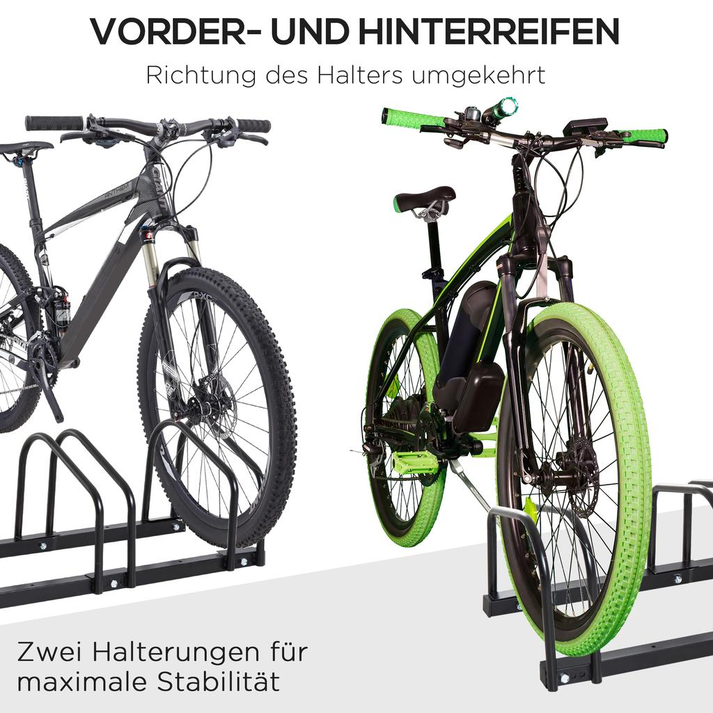 Bike Rack for 6 Bicycles, Weatherproof, Wall or Floor Mount, Steel, 179 x 33 x 27 cm