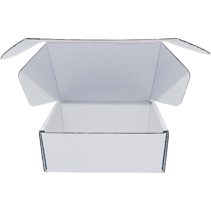 6x4x3 inch Small White Mailers Boxes Recyclable Corrugated Gift Box for Packaging Shipping Set of 10