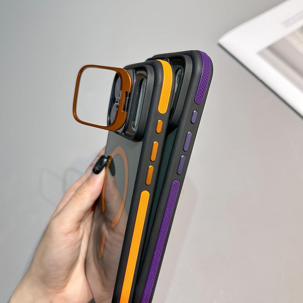Matte for Lens Holder Stand Phone Case for For Iphone Air 17 13 12 11 Pro Max 16 15 14 Plus Bumper Shockproof Cover