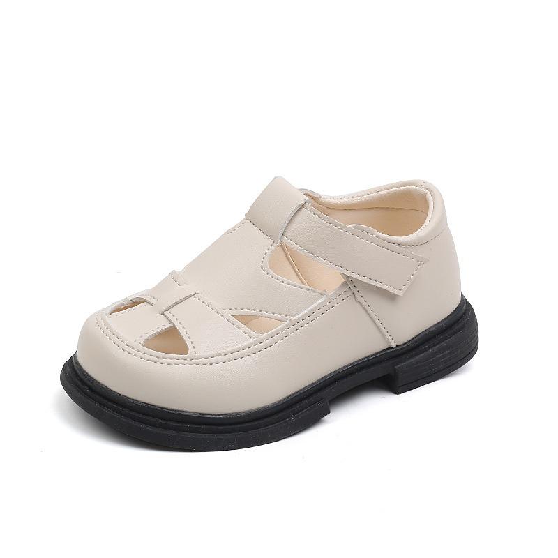 Children's Roman Sandals, Unisex Beach Shoes, Hollow-Out Leather Shoes, Soft-Soled Walking Shoes.