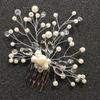 Shiny Faux Pearl Rhinestone Women Hairpin Bridal Comb Wedding Banquet Headdress