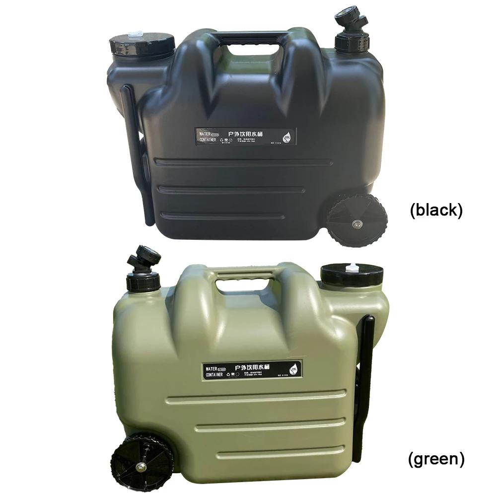 28L Camping Outdoor Bucket with Faucet & Wheel Portable Trolley Large Water Tank Camping Water Container for Camping Outdoor BBQ