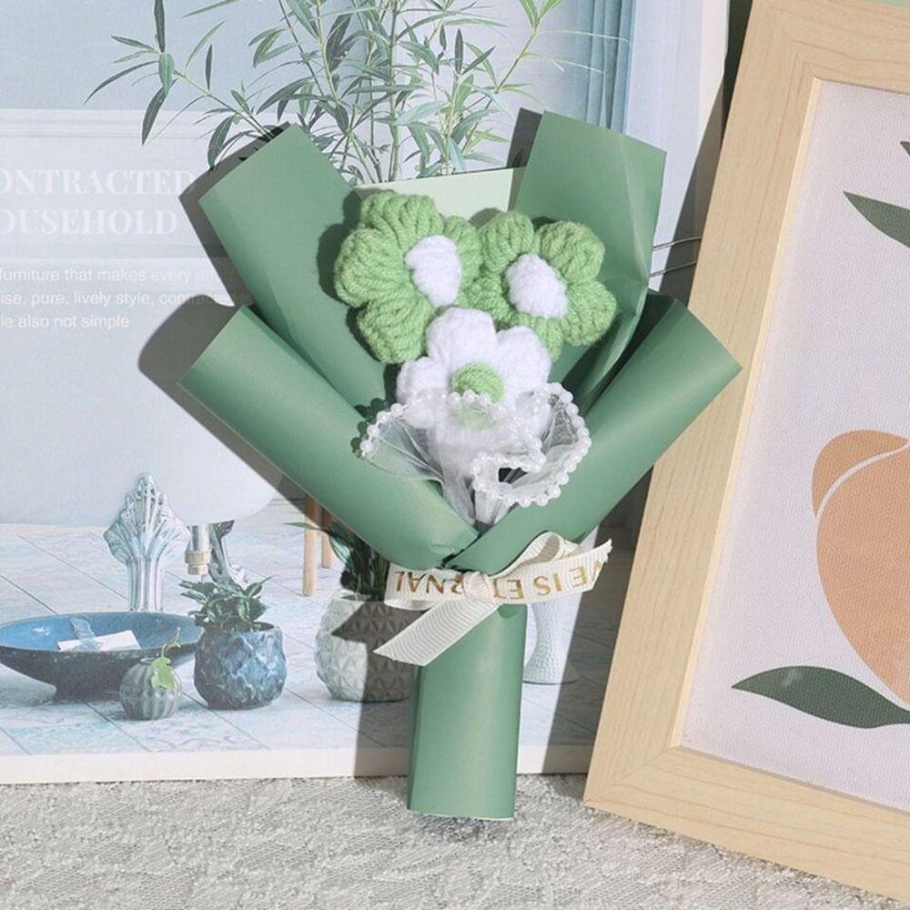 Wedding Companion Gift Fake Flowers Birthday Gift Handmade Flowers Beautiful Knitted Flower