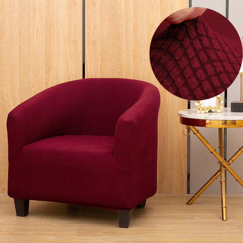 Plush Club Chair Cover Armchair Slipcover Geometric Printed Small Sofa Covers Protect for Pets Chair Decoration