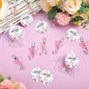 Schmetterling Schlüsselanhänger Geschenkset, 10 Stück Acryl Rosa Schlüsselanhänger, 10 Stück Rosa Karten und 10 Stück Organza Kordelzugbeutel