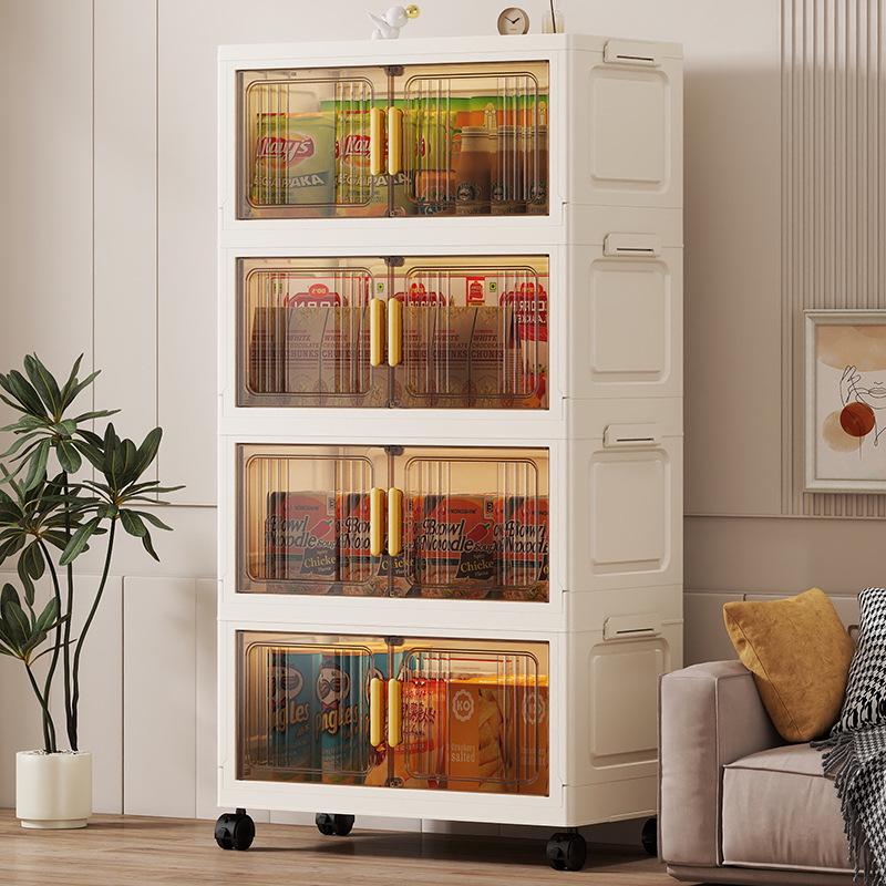 Portable Multi-Layer Folding Storage Cabinet for Kitchen and Living Room
