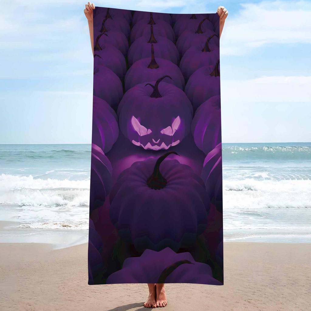 Halloween pumpkin background single-sided printing Beach Towel Home Decoration Bath Towel 75x150cm Bathroom