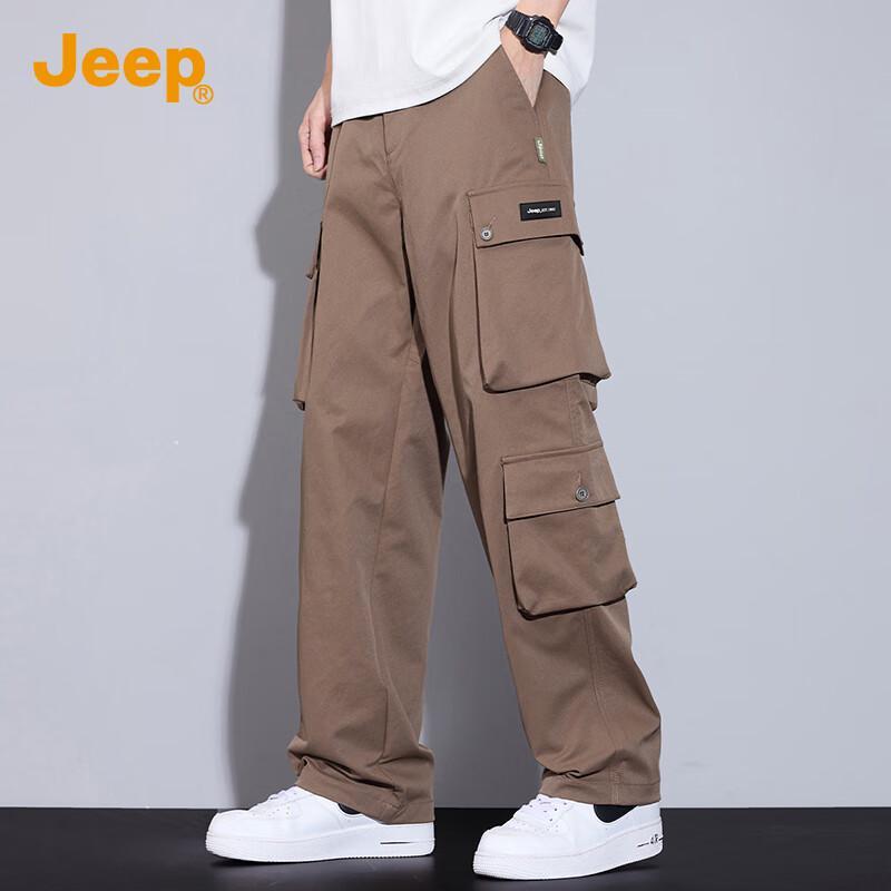Jeep Men's Summer Loose Straight Casual Cargo Pants