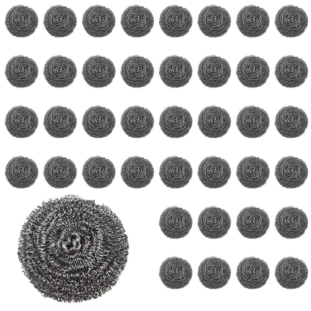 40Pcs Stainless Steel Scrubber Magic Steel Wire Ball Multipurpose Utensil Scrubber Portable Dish Scrubbers Kitchen Cleaner Tools