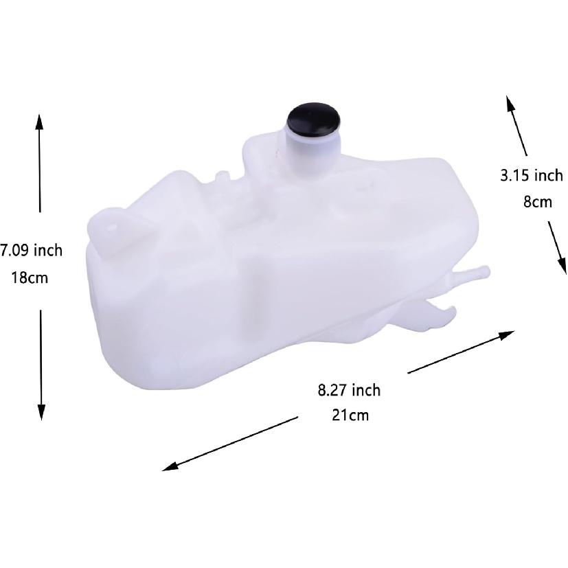 Mallofusa Motorcycle Radiator Water Coolant Reservoir Overflow Tank Replacement Accressory Fit for Kawasaki Ninja 400 2018-2022 White