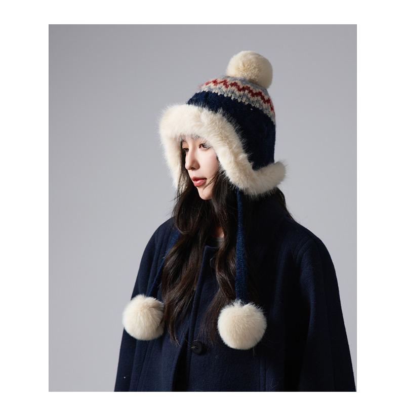 Women S Fair Isle Style Knit Beanie Winter Warm Casual Outdoor Hat