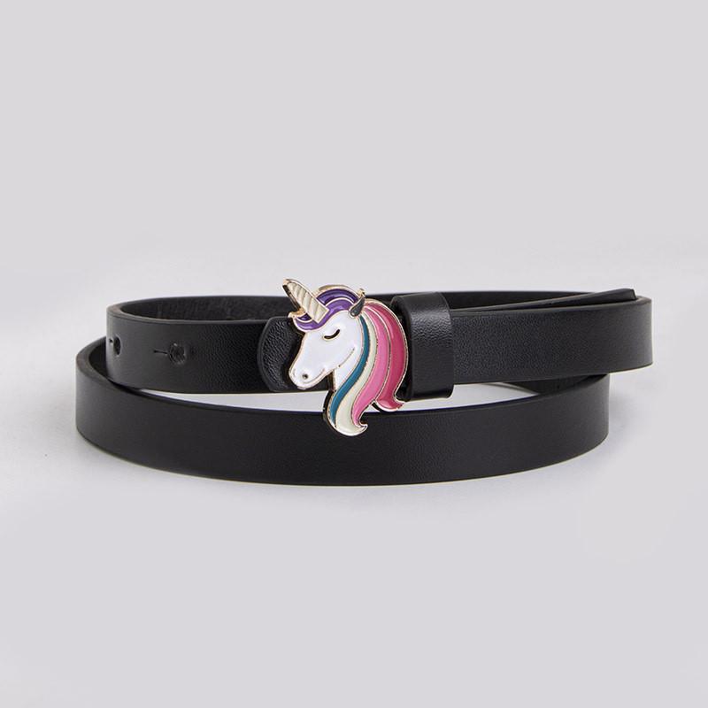 Waist Girl Kids Belt With Silver Heart Unicorn Pattern For Spring Accessory Fashion