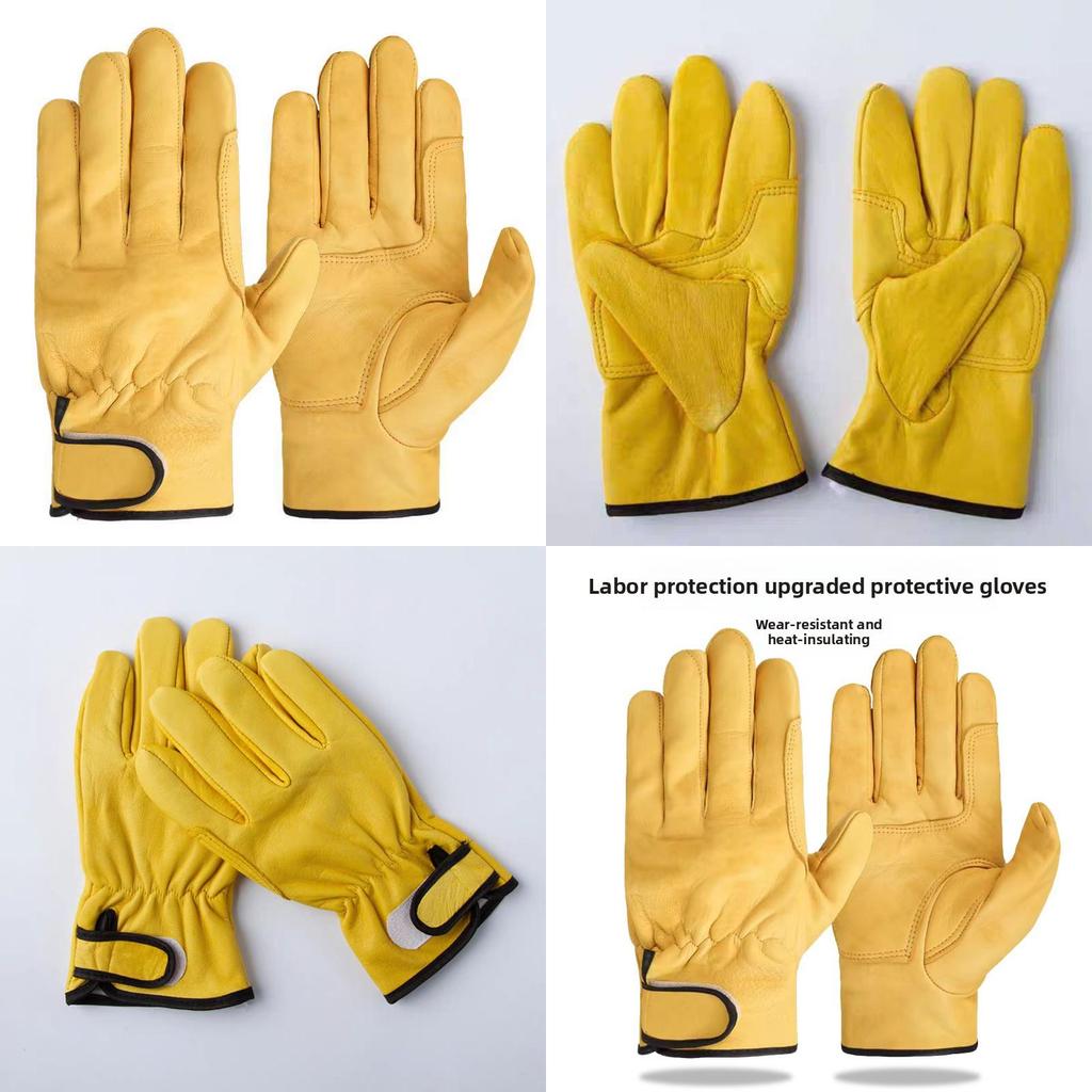 Sheep Leather Welding Gloves With Heat Resistance For Outdoor Labor And Safety
