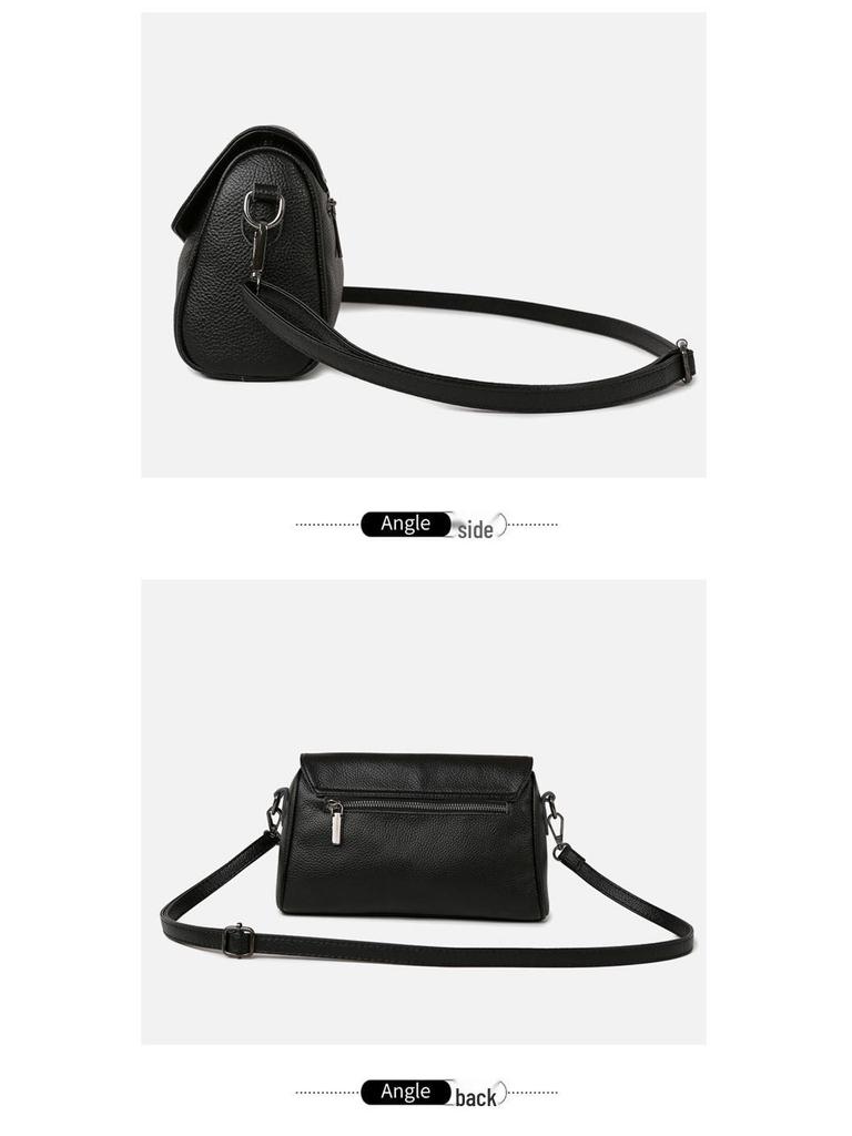 Top Layer Cowhide Women's 2025 Fashion Genuine Leather Large Capacity Crossbody Pillow Bag