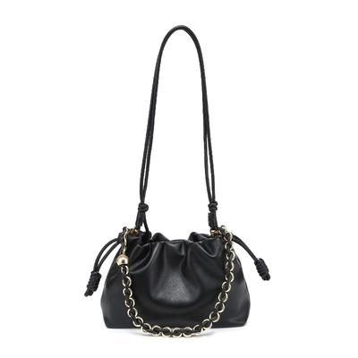 Heiß verkaufende Luo's neue Leder Falten Wolken Tasche Kette Glückstasche Tasche Einzel Schulter Achselhöhle Umhängetasche Tasche Zweite Lieferung