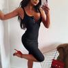 Fashion Women's Sling U-Neck Color Knitted Sleeveless Midi Dress