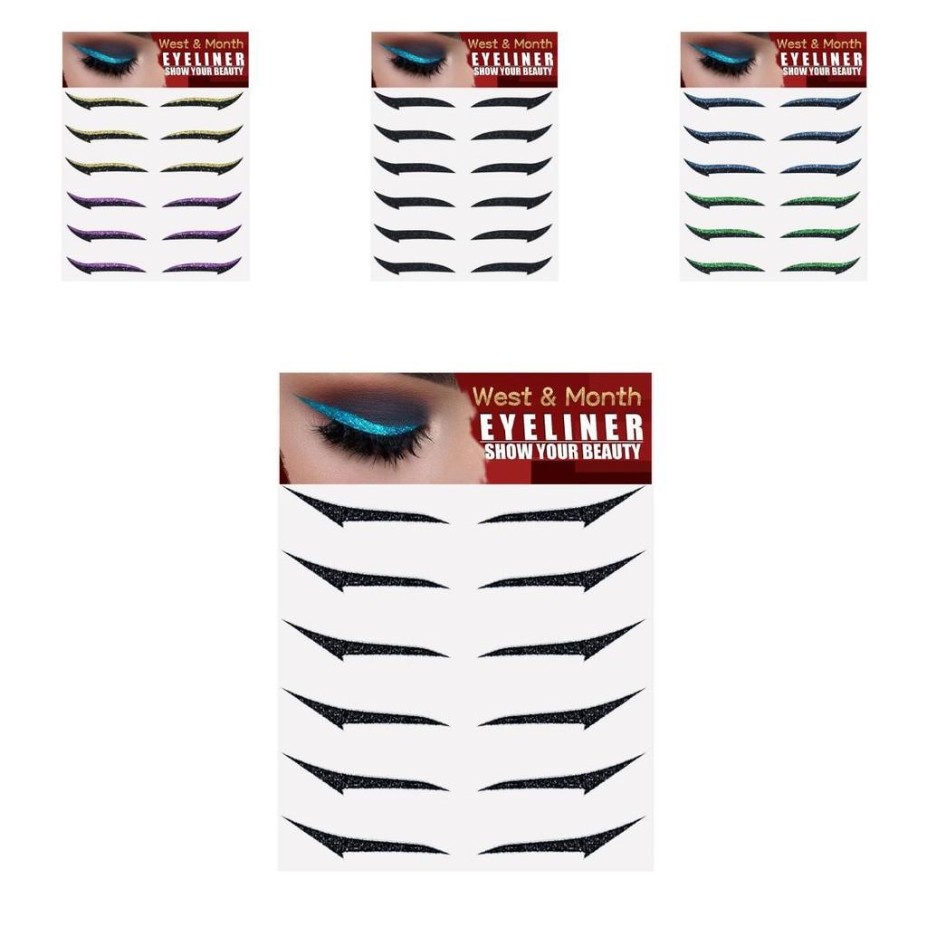 West Month Selbstklebende Eyeliner-Sticker Sechs Paare für Dramatische Augen-Make-up-Looks