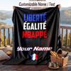 Flannel Blanket France National Football Team Print Custom Name Text Soft Throw for Sofa Bed