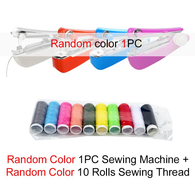 Handheld Sewing Machine and Accessory Needle Thread Tape Measure Small Scissors DIY Handmade Needlework Protable Sewing Tool ZYF