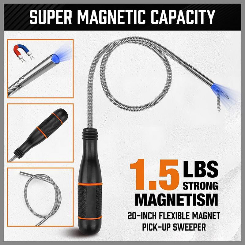 Magnet Tool Pickup Flexible Telescopic Metal Grabber Tool Rotatable Adjustable Auto Repair Accessories For Dad Grandpa Son